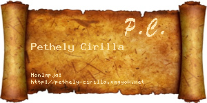 Pethely Cirilla névjegykártya